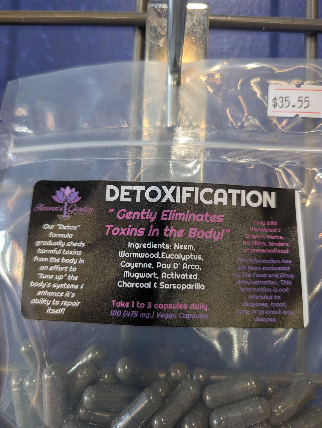 DETOXIFICATION VEGAN 100 CAPSULES. (475MG.)