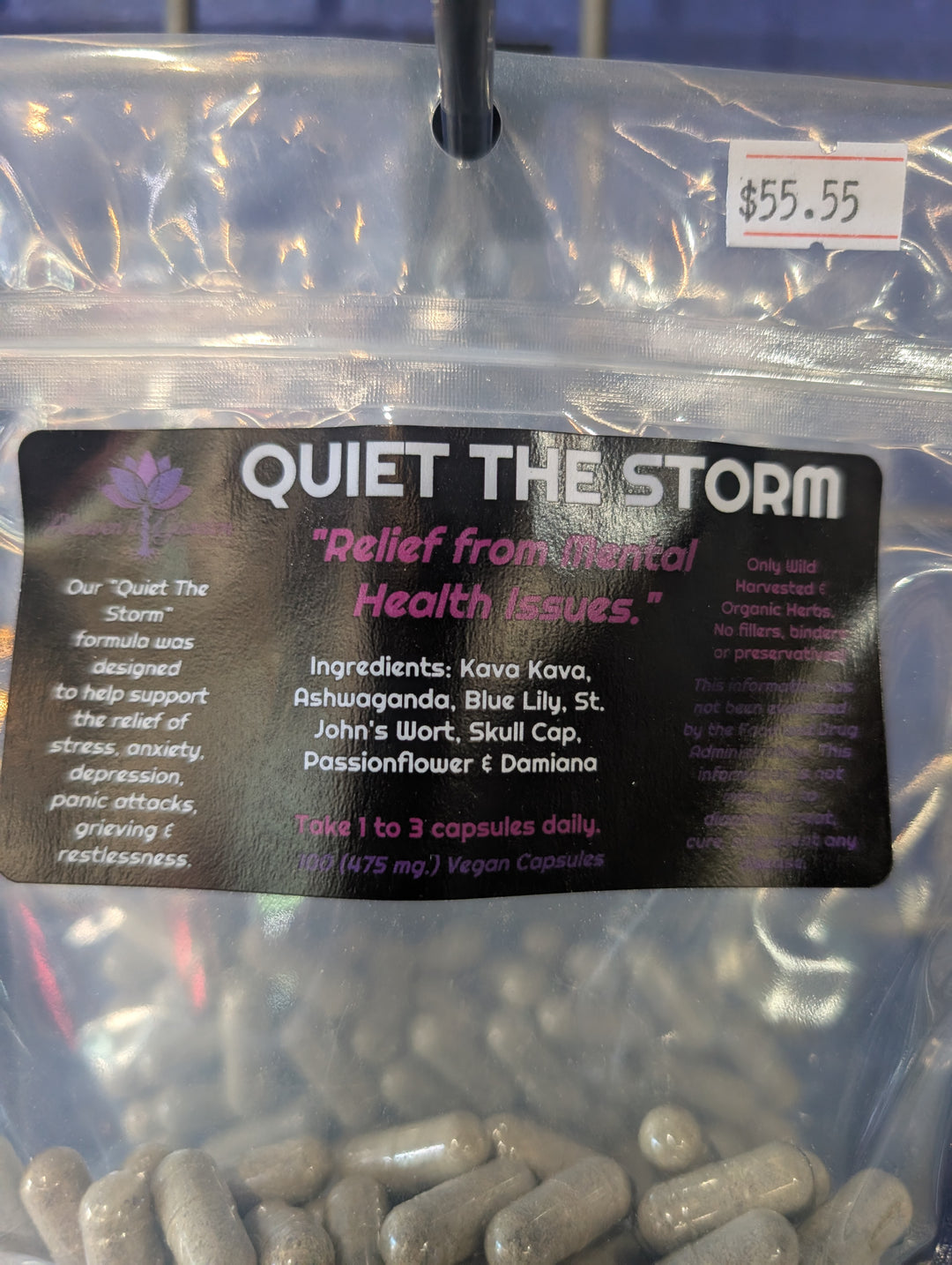 QUIET THE STORM VEGAN 100 CAPSULES (475 mg )