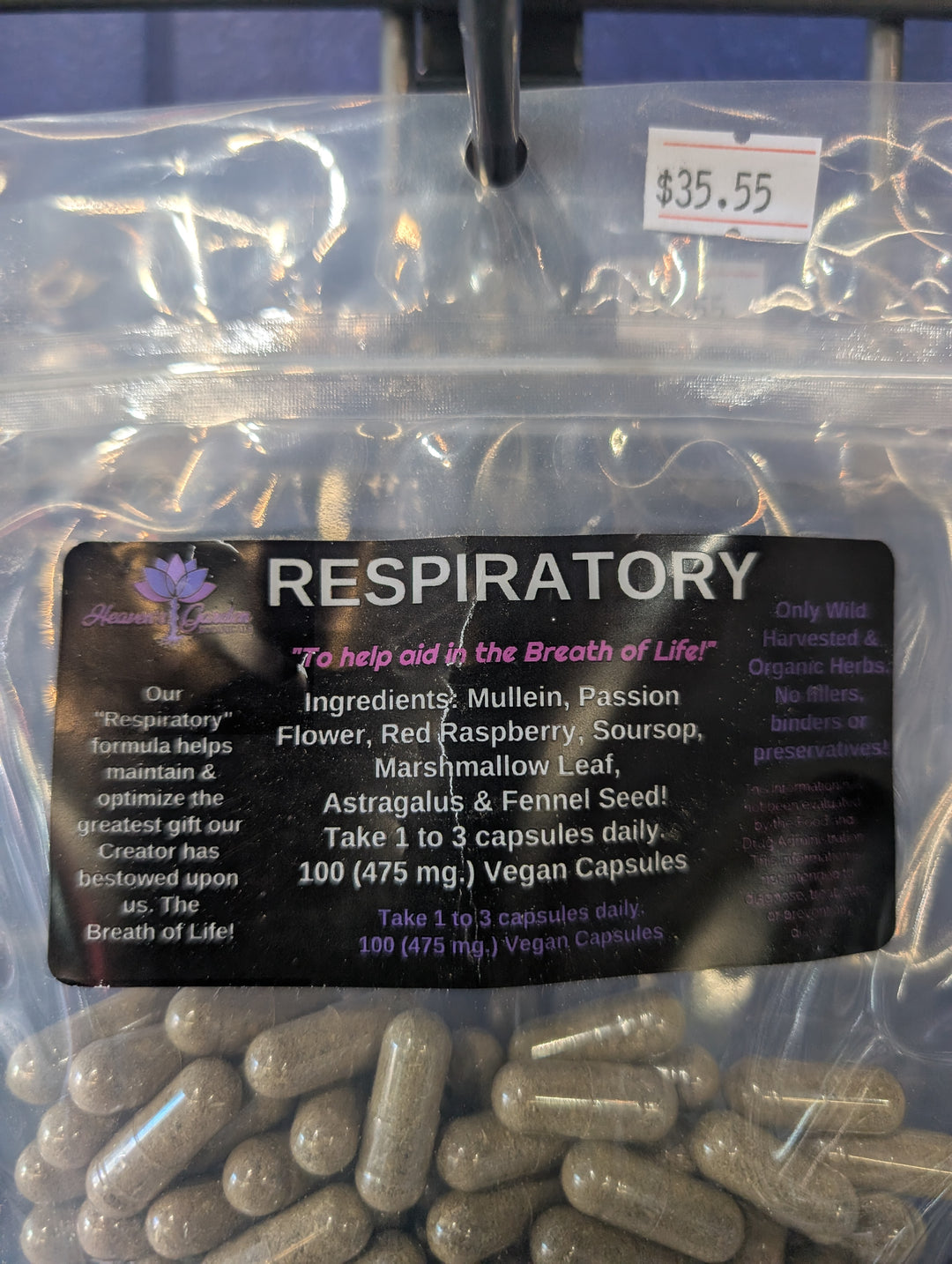 RESPIRATORY FORMULA VEGAN 100 CAPSULES (475 mg.)