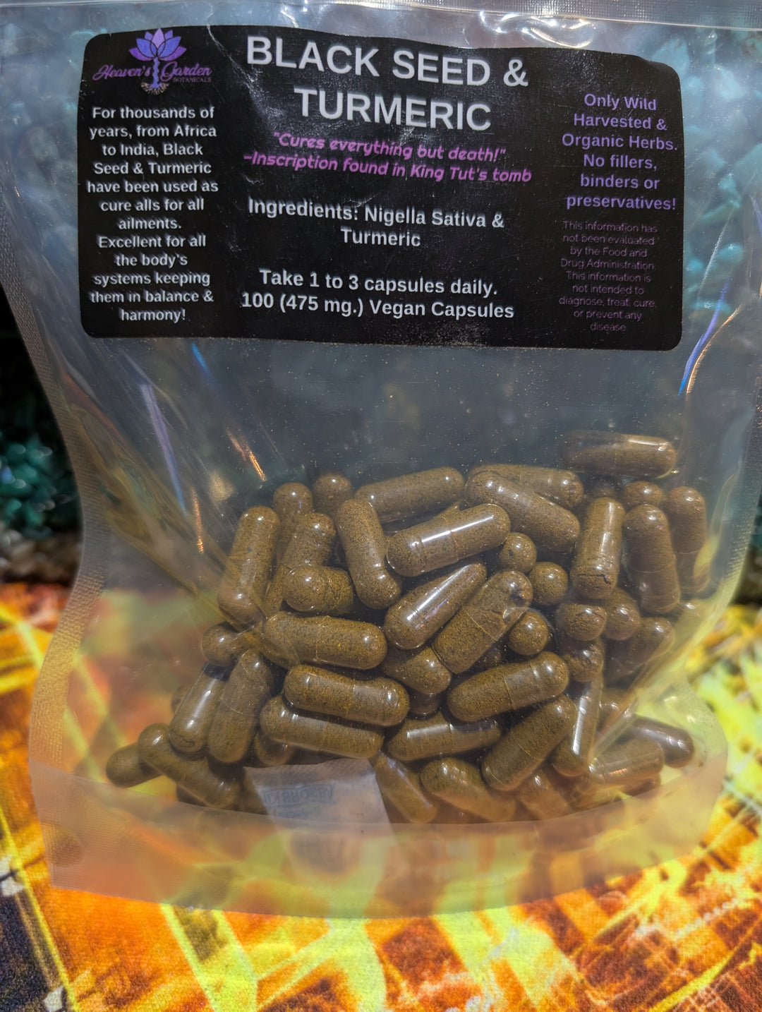 Black Seed & Turmeric Capsules (100 vegan 475 mg.)