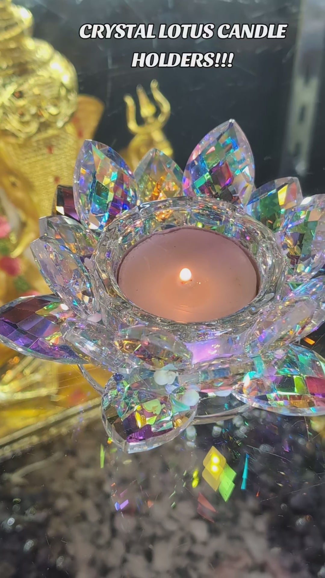 Crystal Lotus Flower Candle Holders