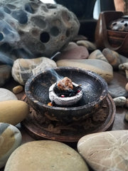 Charcoal; incense burnere