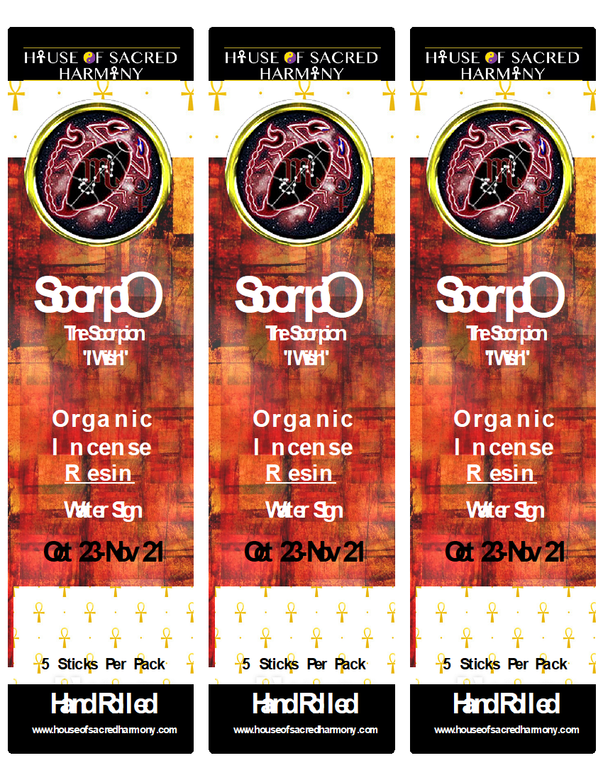 Zodiac Organic Resin Incense Sticks ( 5 natural resin sticks )